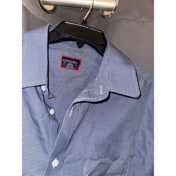 UNTUCKit Men's Long Sleeve Button Up Shirt Ripasso Brown Check Size Large - Picture 2 of 3